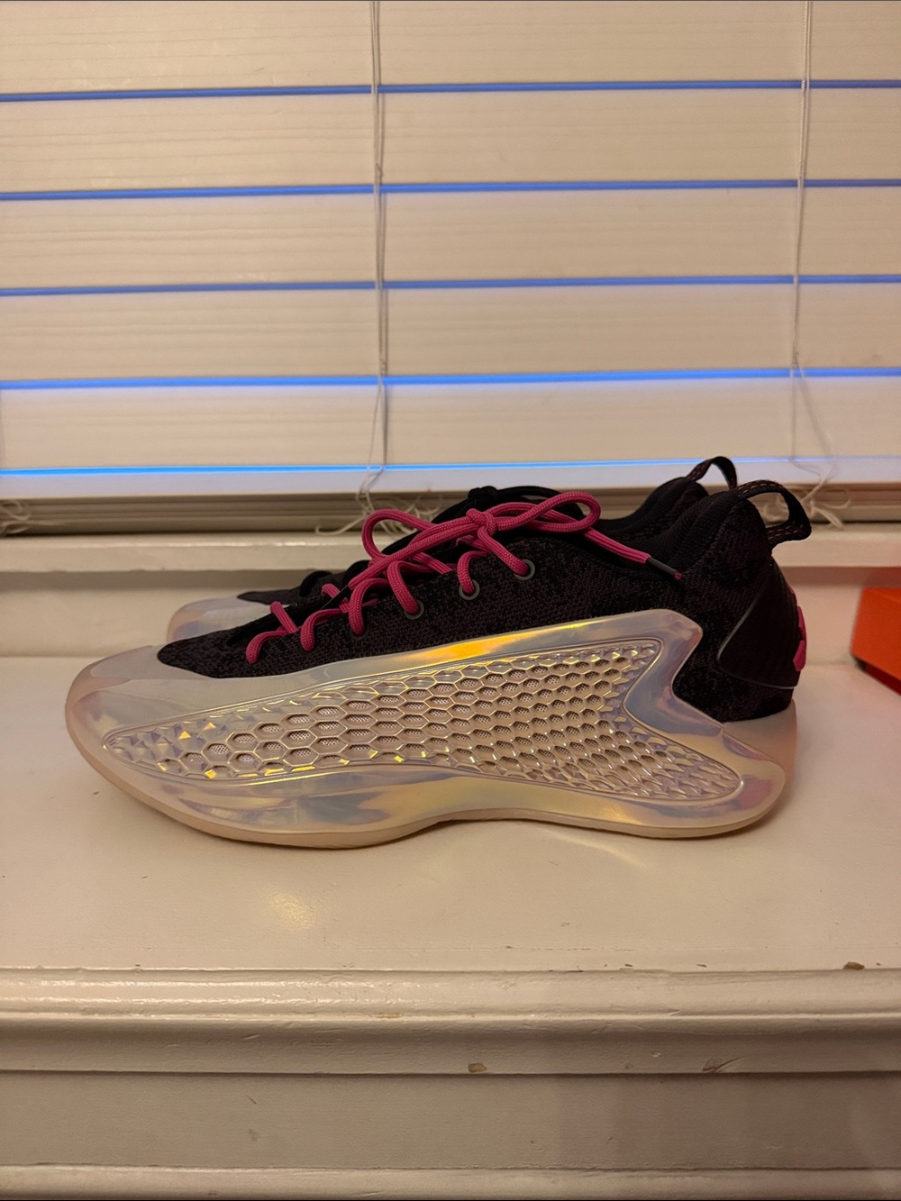 Adidas AE 1 lows Men’s Basketball Sneakers in Black with Pink Accents